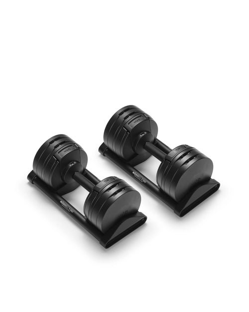 NÜOBELL S 560 Black adjustable dumbbell with modern black finish, designed for easy weight adjustments and space-saving home gym workouts