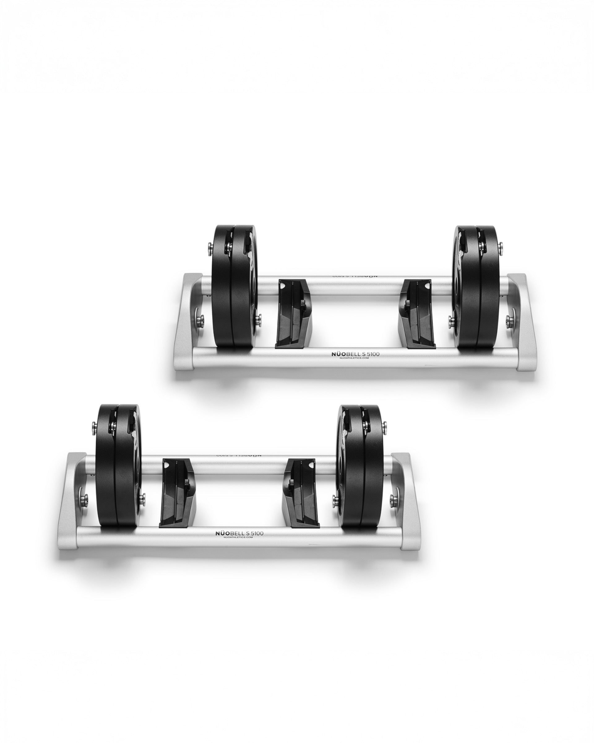 NÜOBELL S Expansion Kit Silver pair LB – silver expansion kit for NÜOBELL adjustable dumbbells, designed to increase weight capacity and improve your home training experience.