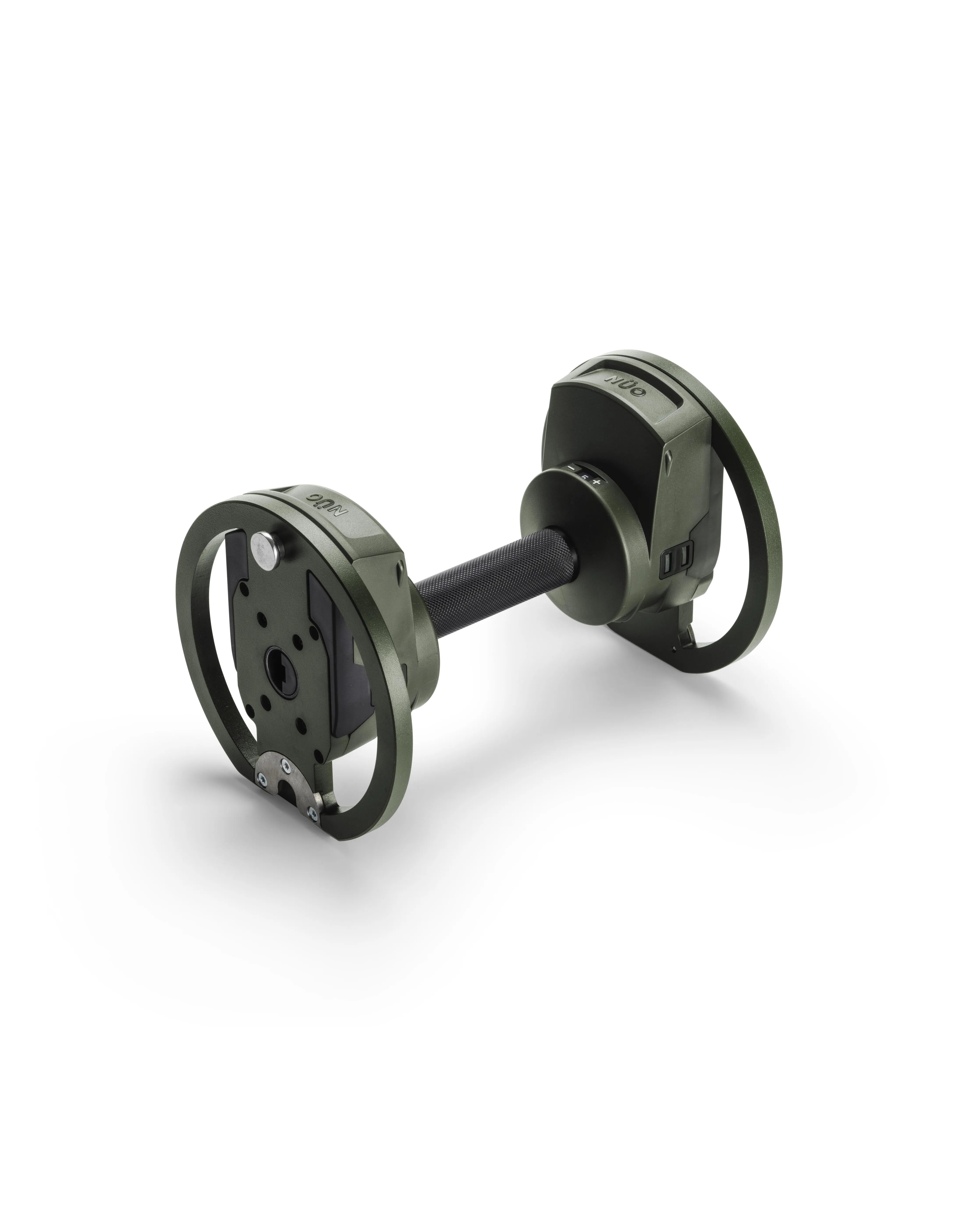 NÜOBELL S Handle Forest LB – sturdy adjustable dumbbell handle in forest green, designed for easy weight adjustments and a secure grip during home strength training.